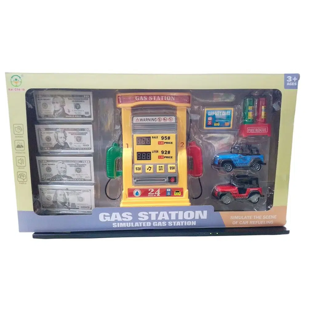 4 I.BENZIN ISTASYONU SESLI ISIKLI ARABALI 84484 (2192E-27)