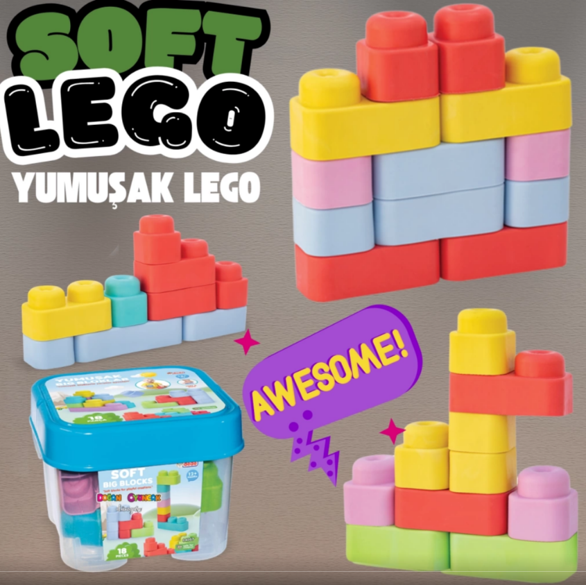 DD.YUMUSAK BIG BLOKLAR 18 PARCA KOVA 04007