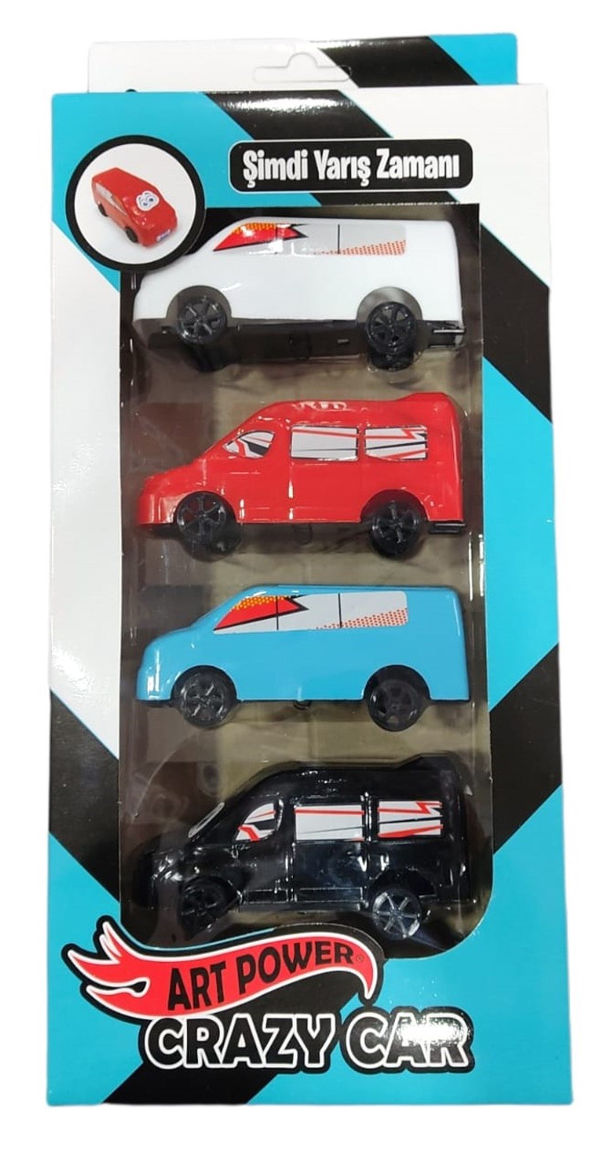 KEMB.KUTULU 4 LU MINIBUS CRAZY CAR 22028 (2028)