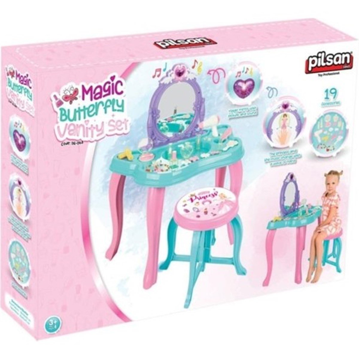 PILSAN 06-048 SIHIRLI KELEBEK MAKYAJ MASASI PEMBE