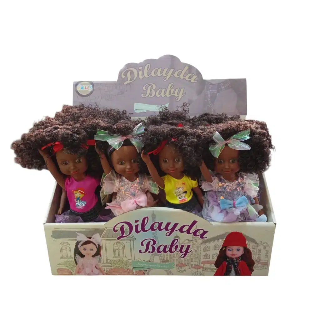 SHR.24 CM KIVIRCIK SACLI KOYU TENLI BEBEK 59826