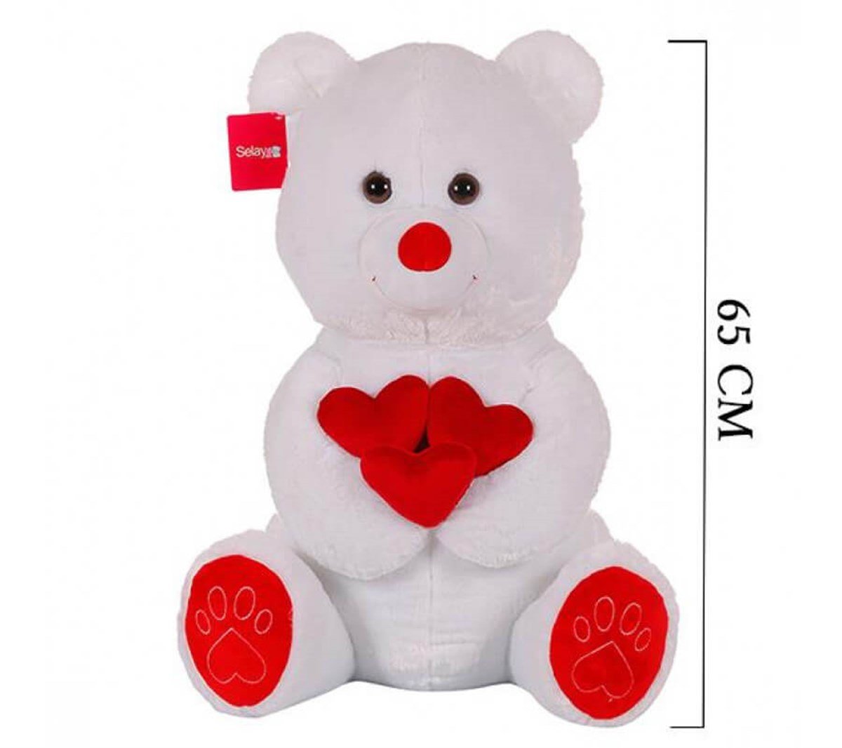 SLY.1011 KALPLI SEVIMLI AYI 65 CM BEYAZ 10110
