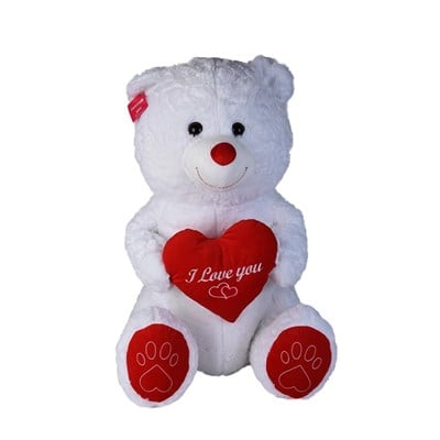 SLY.80 CM OTURAN KALPLI AYI BEYAZ 10280 (1028)