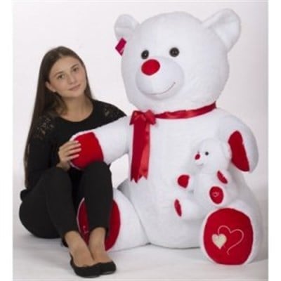 SLY.GULEN YAVRULU AYI 95 CM BEYAZ 10850 (1085)