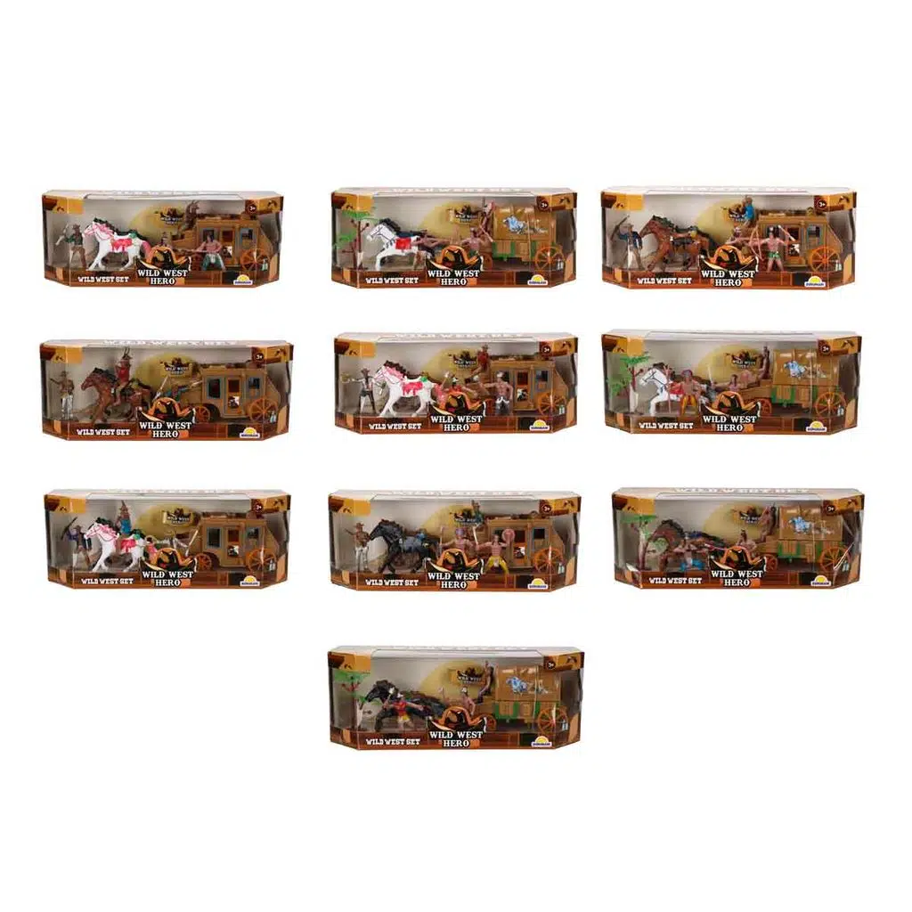 SUNM.WILD WEST PLAY SET INDIAN COACH 77116