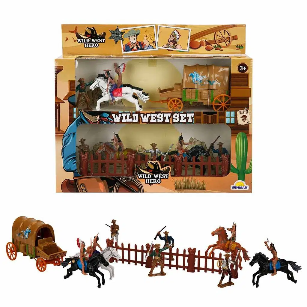 SUNM.WILD WEST PLAY SET INDIAN COACH 77125